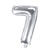 Folienballon Zahl 7 - 35 cm - Silber - Zahl: 7