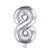 Folienballon Zahl 8 - 35 cm - Silber - Zahl: 8