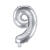 Folienballon Zahl 9 - 35 cm - Silber - Zahl: 9