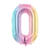 Folienballon Zahl 0 - 86 cm - Pastell Regenbogen