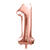 Folienballon Gro� Zahl 1 - 86 cm - Ros�gold - Zahl: 1