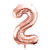 Folienballon Gro� Zahl 2 - 86 cm - Ros�gold - Zahl: 2
