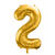 Folienballon Gro� Zahl 2 - 86 cm - Gold - Zahl: 2