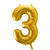 Folienballon Gro� Zahl 3 - 86 cm - Gold - Zahl: 3