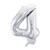Folienballon Gro� Zahl 4 - 86 cm - Silber - Zahl: 4