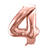 Folienballon Gro� Zahl 4 - 86 cm - Ros�gold - Zahl: 4