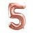 Folienballon Gro� Zahl 5 - 86 cm - Ros�gold - Zahl: 5