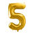 Folienballon Gro� Zahl 5 - 86 cm - Gold - Zahl: 5
