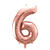 Folienballon Gro� Zahl 6 - 86 cm - Ros�gold - Zahl: 6