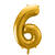 Folienballon Gro� Zahl 6 - 86 cm - Gold - Zahl: 6