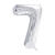 Folienballon Gro� Zahl 7 - 86 cm - Silber - Zahl: 7