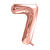 Folienballon Gro� Zahl 7 - 86 cm - Ros�gold - Zahl: 7
