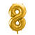 Folienballon Gro� Zahl 8 - 86 cm - Gold - Zahl: 8