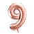 Folienballon Gro� Zahl 9 - 86 cm - Ros�gold - Zahl: 9
