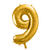 Folienballon Gro� Zahl 9 - 86 cm - Gold - Zahl: 9