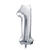 Folienballon Medium Zahl 1 - 72 cm - Silber - Zahl: 1