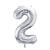 Folienballon Medium Zahl 2 - 72 cm - Silber - Zahl: 2