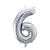 Folienballon Medium Zahl 6 - 72 cm - Silber - Zahl: 6