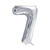 Folienballon Medium Zahl 7 - 72 cm - Silber - Zahl: 7
