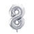 Folienballon Medium Zahl 8 - 72 cm - Silber - Zahl: 8