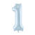 Folienballon Medium Zahl 1 - 72 cm - Hellblau - Zahl: 1