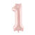 Folienballon Medium Zahl 1 - 72 cm - Hellrosa - Zahl: 1