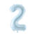 Folienballon Medium Zahl 2 - 72 cm - Hellblau - Zahl: 2