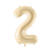 Folienballon Medium Zahl 2 - 72 cm - Beige - Zahl: 2