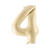 Folienballon Medium Zahl 4 - 72 cm - Beige - Zahl: 4