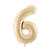 Folienballon Medium Zahl 6 - 72 cm - Beige - Zahl: 6