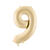 Folienballon Medium Zahl 9 - 72 cm - Beige - Zahl: 9