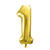 Folienballon Medium Zahl 1 - 72 cm - Gold - Zahl: 1