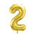 Folienballon Medium Zahl 2 - 72 cm - Gold - Zahl: 2