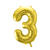 Folienballon Medium Zahl 3 - 72 cm - Gold - Zahl: 3