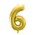 Folienballon Medium Zahl 6 - 72 cm - Gold - Zahl: 6