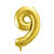 Folienballon Medium Zahl 9 - 72 cm - Gold - Zahl: 9