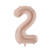 Folienballon Medium Zahl 2 - 72 cm - Dunkelbeige matt - Zahl: 2