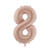 Folienballon Medium Zahl 8 - 72 cm - Dunkelbeige matt - Zahl: 8