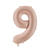 Folienballon Medium Zahl 9 - 72 cm - Dunkelbeige matt - Zahl: 9
