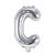 Folienballon Buchstabe C - 35 cm - Silber - Buchstabe: C