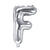 Folienballon Buchstabe F - 35 cm - Silber - Buchstabe: F