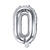 Folienballon Buchstabe O - 35 cm - Silber - Buchstabe: O