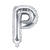 Folienballon Buchstabe P - 35 cm - Silber - Buchstabe: P