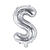 Folienballon Buchstabe S - 35 cm - Silber - Buchstabe: S