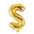 Folienballon Buchstabe S - 35 cm - Gold - Buchstabe: S