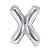 Folienballon Buchstabe X - 35 cm - Silber - Buchstabe: X