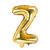 Folienballon Buchstabe Z - 35 cm - Gold - Buchstabe: Z