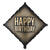 Folienballon Happy Birthday / Geburtstag - 46 � 46 cm, Schwarz-Gold