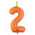 Folienballon Zahl 2 - 86 cm - Orange - Zahl: 2