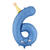 Folienballon Zahl 6 - 86 cm - Blau - Zahl: 6